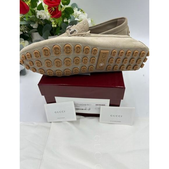 Men\'s Gucci, GG embossed suede driver loafers size 11 fits 11.5 US made in Italy main image 10